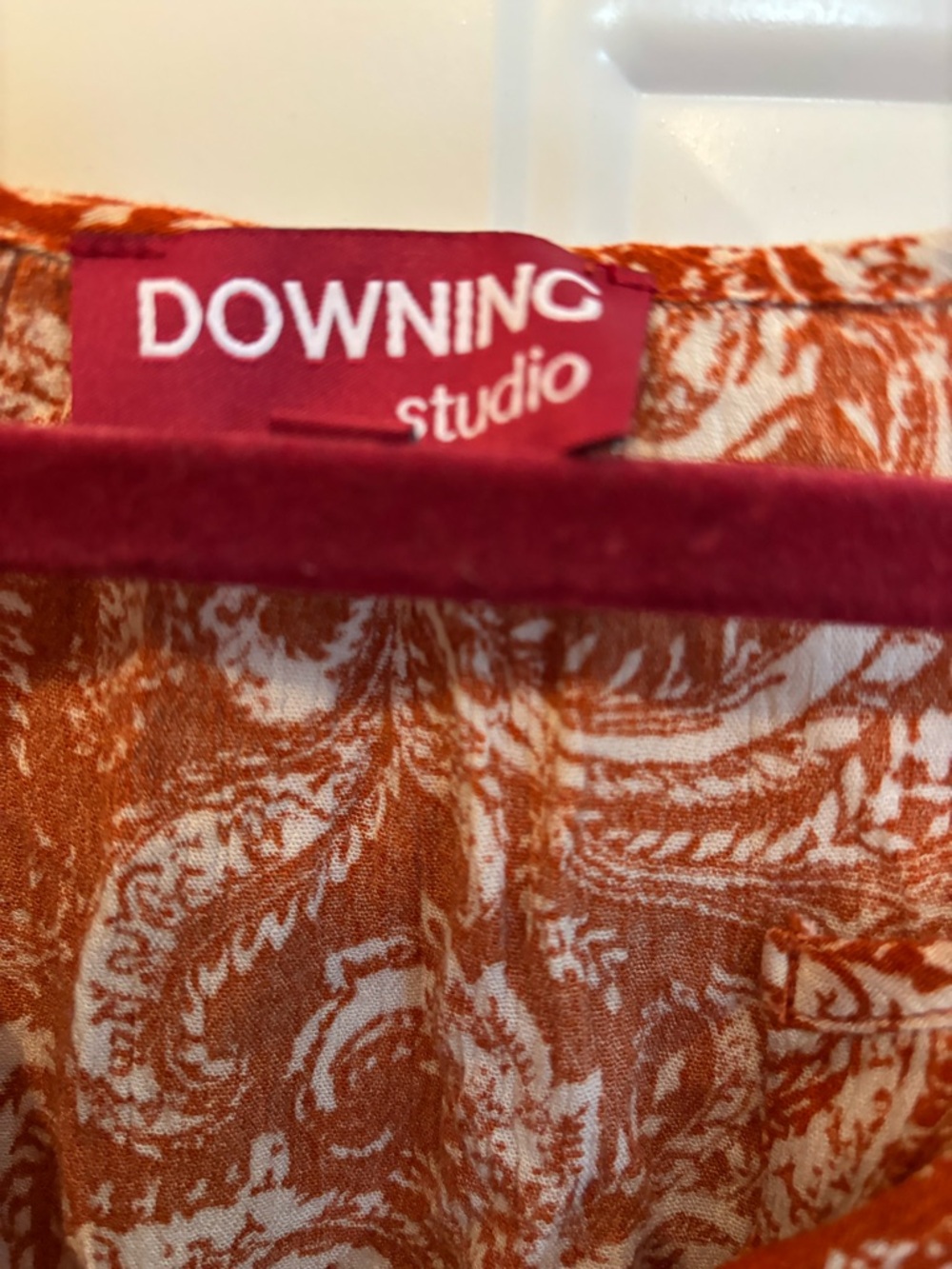 Downtown Studio Rust Paisley Button-Front Blouse - Picture 3 of 5